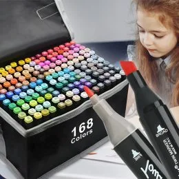 Набор двусторонних скетч маркеров для рисования Touch 168 шт (HA-226)