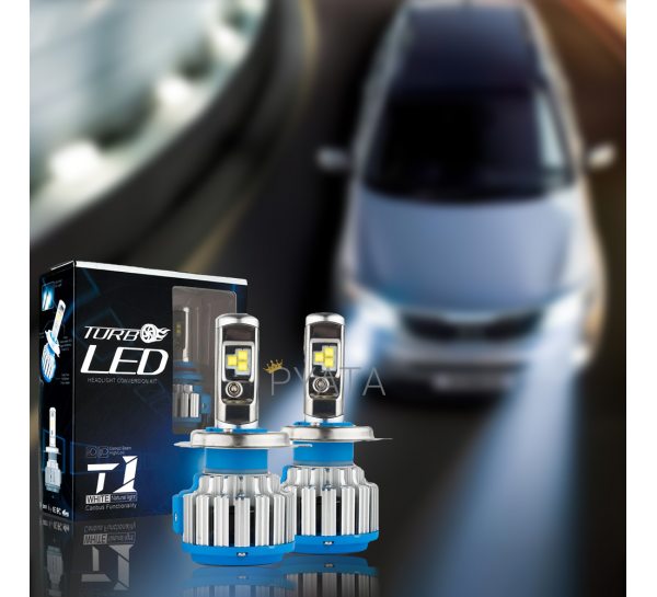 Світлодіодні LED лампи TurboLed T1 H4 для автомобіля 6000K, 3500 Lm (259)