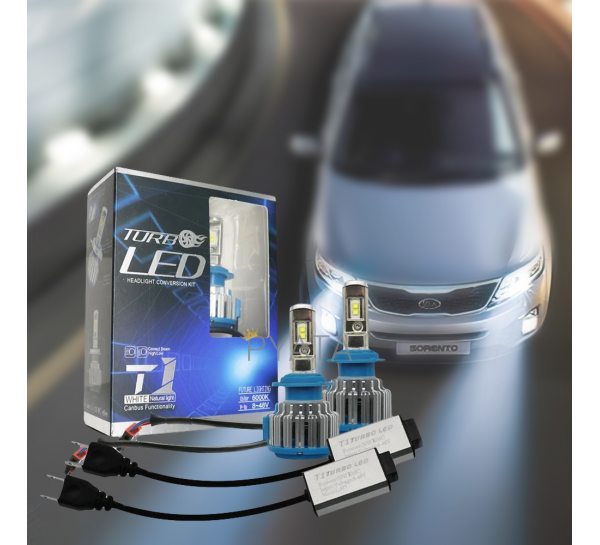 Светодиодные LED лампы TurboLed T1 H7 для автомобиля 6000K, 3500 Lm (259)