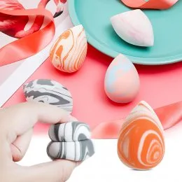 М'який спонж для нанесення макіяжу мармуровий Крапелька, кольори в асортименті (2049)