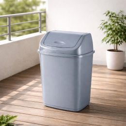 Відро для сміття Алеана з кришкою 10 л сірий (DRK)
