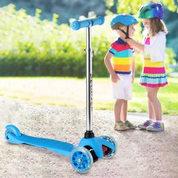 Самокат детский со светящимися колесами Best Scooter 905, Голубой  (ARSH)