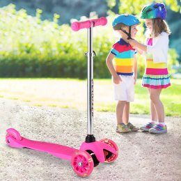 Самокат дитячий з колесами з підсвіткою Best Scooter 905, Рожевий