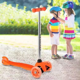 Самокат детский со светящимися колесами Best Scooter 905, Оранжевый (ARSH)