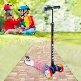 Самокат детский Best Scooter 0072Е, колёса PU светятся, Розово-бело-синий (ARSH)