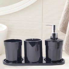 Набор аксессуаров в ванную комнату Eco Fabric MOON (4 предмета), Черный (DRK)