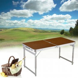 Посилений стіл туристичний розкладний для пікніка/рибалки 120х60 см, Коричневий