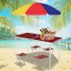Стол туристический раскладной с зонтом и 4 стульями для пикника и рыбалки 120х60 см, Коричневый