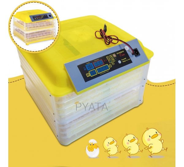 Інкубатор автоматичний на 96 яєць HHD для домашньої інкубації, Жовтий
