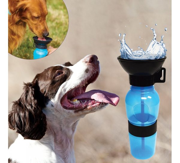 Переносна пляшка-поїлка для собак Aqua Dog 550 мл, Синя