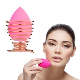 Спонж для макияжа Яйцо с металлической подставкой 6,5х4,5см, цвета в ассортименте (2049)