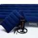 Надувний матрац Intex 64765 двоспальний 152 х 203 х 25 см з двома подушками та насосом, Синій (IGR24)