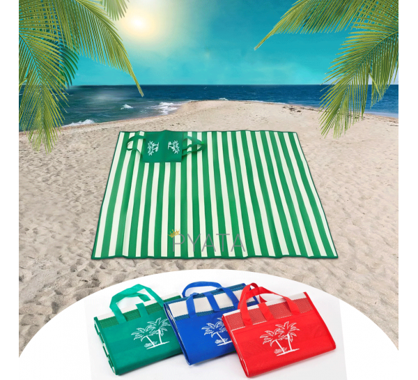 Пляжный коврик с ручками для переноски 150х170 см, Синий, Красный, Зеленый (ARSH)
