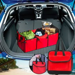 Трисекційний органайзер - холодильник Trunk Organizer & Cooler в багажник авто, Червоний (205)