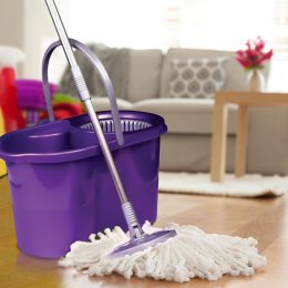 Набор для уборки швабра и ведро с центрифугой и автоматическим отжимом, Фиолетовый (509)