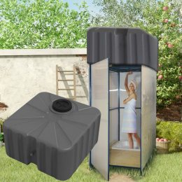 Бак для летнего душа пластиковый трехслойный 60х60х35 см 100 л, Черный (2020)