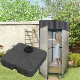 Бак для летнего душа пластиковый трехслойный 60х60х18 см 50 л, Черный (2020)