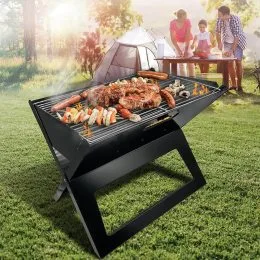 Складаний портативний мангал гриль-барбекю з ручкою Portable Foldable BBQ, Чорний (2020)