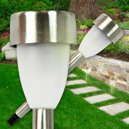Cветильник садовый подсветка дорожки на солнечной батарее, диаметр 5,5 см (2020)