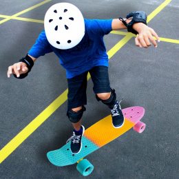 Детский скейтборд Пенни Борд (Penny Board) до 80 кг со светящимися колесами