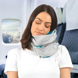 Шейная дорожная подушка шарф Travel Pillow Plus, синяя