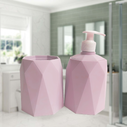 Набір у ванну кімнату 2/1 GEO, для вмивання, блідо-рожевий (2339)