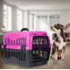 Переноска для котів та собак, пластикова, 48*31*31 см, рожева
