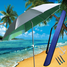 Пляжный зонт Stenson, d2м, с триногой и колышками, зеленый