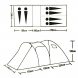 Кемпинговая палатка LanYu 1636, 6-местная, 2 комнаты, с тамбуром (988)