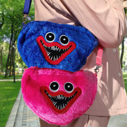 М'яка сумка Хагі Вагі та Кісі Місі з гри Poppy Playtime, синій, рожевий (В)