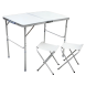 Розкладний стіл для пікніка з 2 стільцями у валізі 120х60 Білий