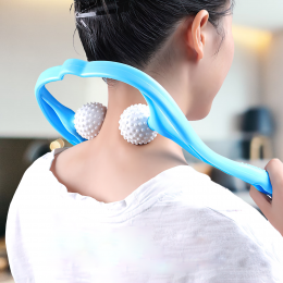 Ручной роликовый массажер для шеи Hexiang Neck Massager синий (205)
