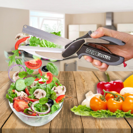 Универсальный кухонный нож-ножницы Clever Cutter 2в1, для нарезки овощей (237)