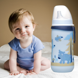 Детская бутылочка с широким горлышком Nip 35049, 330 мл, пластиковая, Actiflex (TK)