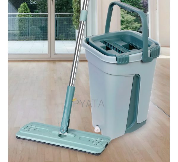 Швабра ледарка Scratch Cleaning Mop, з відром 10л, для миття підлог Морський колір