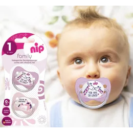 Пустушка «Моя сім'я №1» Nip 31003, силіконова соска, 0-6 міс, 2 шт (TK)