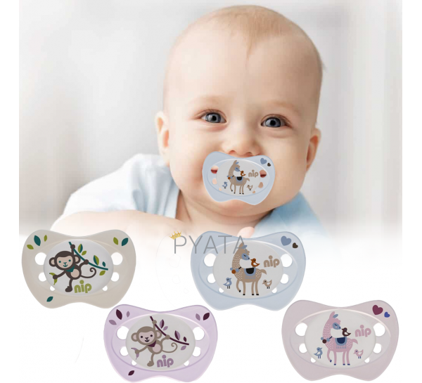 Пустышка NIP Newborn 313040, для новорожденных, силиконовая соска, 0-2 месяца, 2 шт (TK)