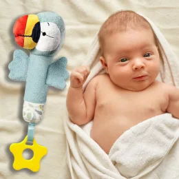 Мягкая погремушка BabyOno Тукан ТИТИ 1430, с пищалкой и прорезывателем (SB)