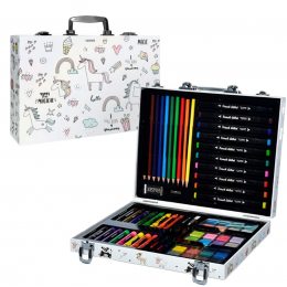 Дитячий набір для малювання в кейсі, фломастери + олівці + фарби, 64 предмета (509)