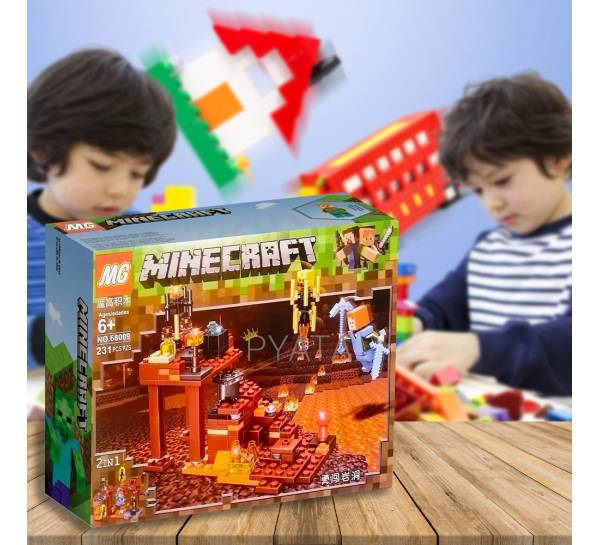 Детский развивающий конструктор Minecraft 68009, 231 деталь (593)