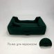 Велюрова лежанка для котів та собак Mamo Pets Premium, знімний чохол, ручка, S 60*45 (50*35), зелена