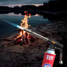 Газовая насадка-горелка Gas Torch Flamethrower Butane Burner Auto Ignition Camping Welding 809 (P-1172), с пьезоподжигом (JanS)