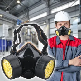Респіратор GM305 (напівмаска), з подвійним фільтруючим елементом (JanS)