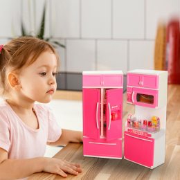 Набір лялькових ігрових меблів "Кухня" посуд, продукти, холодильник, мікрохвильова піч  (IGR24) QF26215PW 