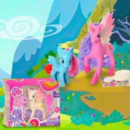 Ігровий набір фігурки "My Little Pony" дві конячки, аксесуари, наклейки (IGR24) 8033D LP