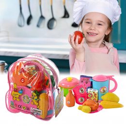 Игровой набор продуктов в удобном рюкзаке, аксессуары для кухни (IGR24) 9952