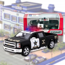 Игровой металлический автомобиль инерционный (Police) открываются двери, резиновые колеса в коробке "KINSMART" (IGR24) KT 5381 WP