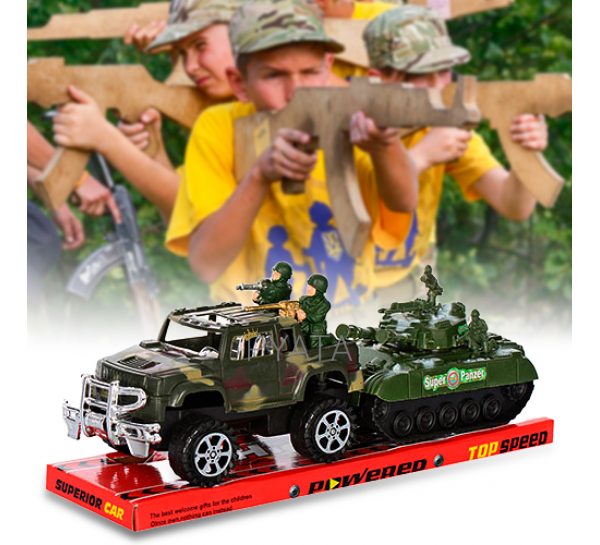 Іграшкова військова машина 17см з солдатами, танк (IGR24) 333