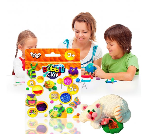 Пластилін кульковий, набір для дитячої творчості 8 кольорів "Danko Toys Bubble Clay" (IGR24)