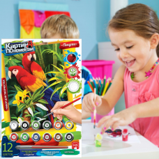 Творчий набір Картина за номерами KN-03-02 (Папуги), Danko Toys, 297*210 мм (IGR24)